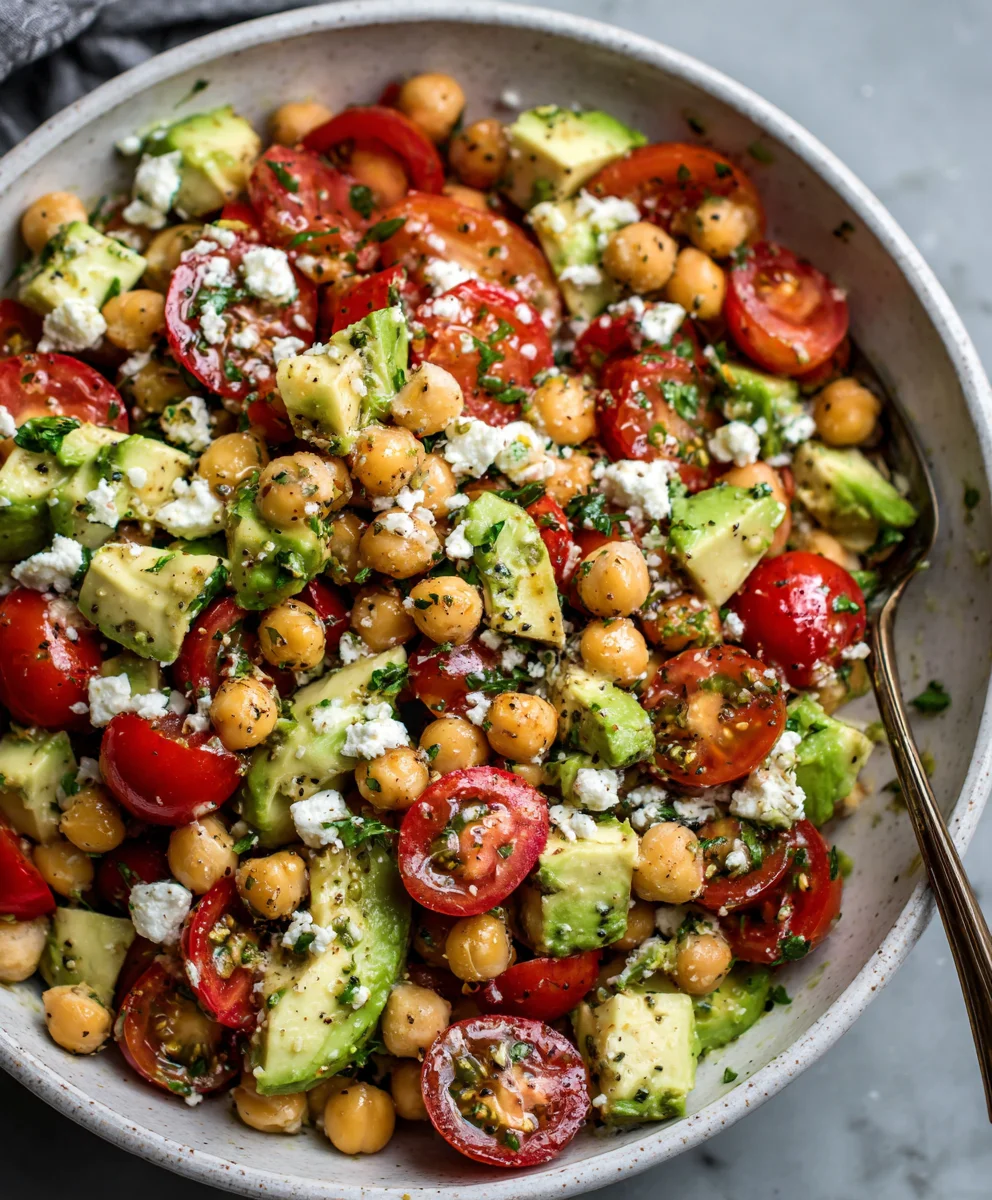 Chickpea Feta Avocado Salad: Easy, Healthy & Delicious