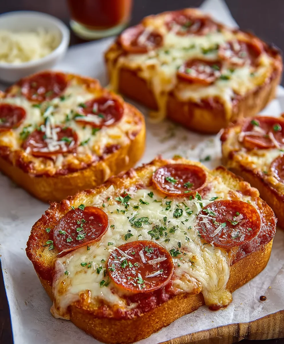 Texas Toast Garlic Bread Pizza - Easy Recipe