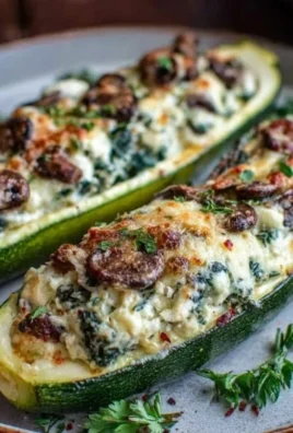 Spinach, Mushroom, and Ricotta Stuffed Zucchini Boats Recipe
