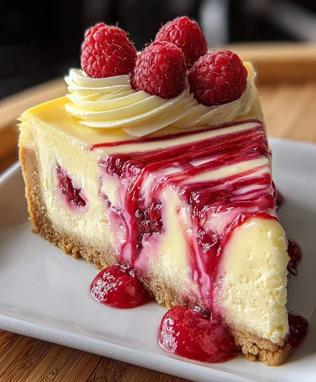 Raspberry Lemon White Chocolate Cheesecake