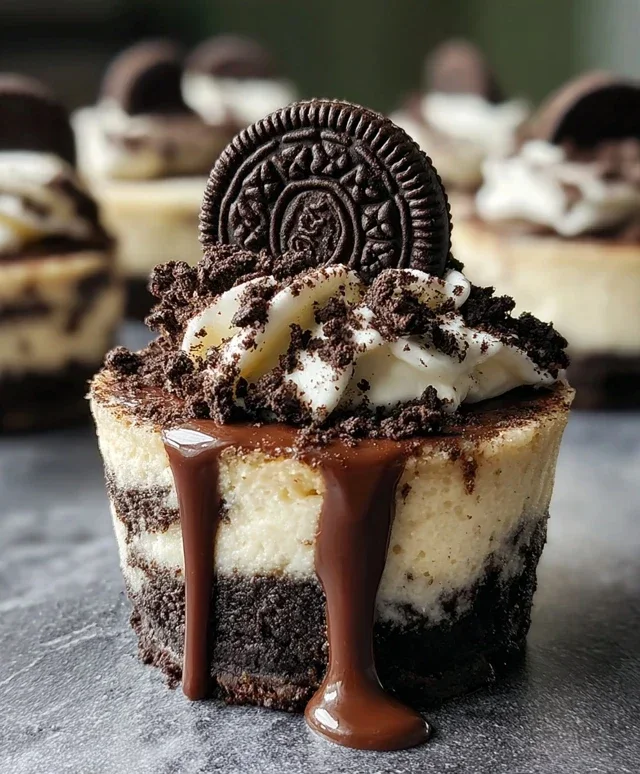Oreo Overload Stuffed Mini Cheesecake